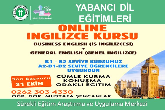İŞ İNGİLİZCESİ – GENEL İNGİLİZCE B1-B2 SEVİYE